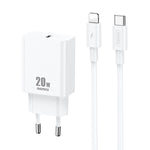 REMAX RP-U5 Extreme 2系列 20W PD充電器 + 1米USB-C / Type-C轉8 Pin快充數據線套裝，中規插頭，歐規插頭，美規插頭