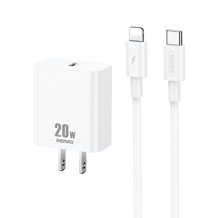 REMAX RP-U5 Extreme 2系列 20W PD充電器 + 1米USB-C / Type-C轉8 Pin快充數據線套裝，中規插頭，歐規插頭，美規插頭