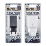 REMAX RP-U43 3.4A 4 USB埠快速充電器，EU插頭，UK插頭