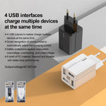 REMAX RP-U43 3.4A 4 USB埠快速充電器，EU插頭，UK插頭