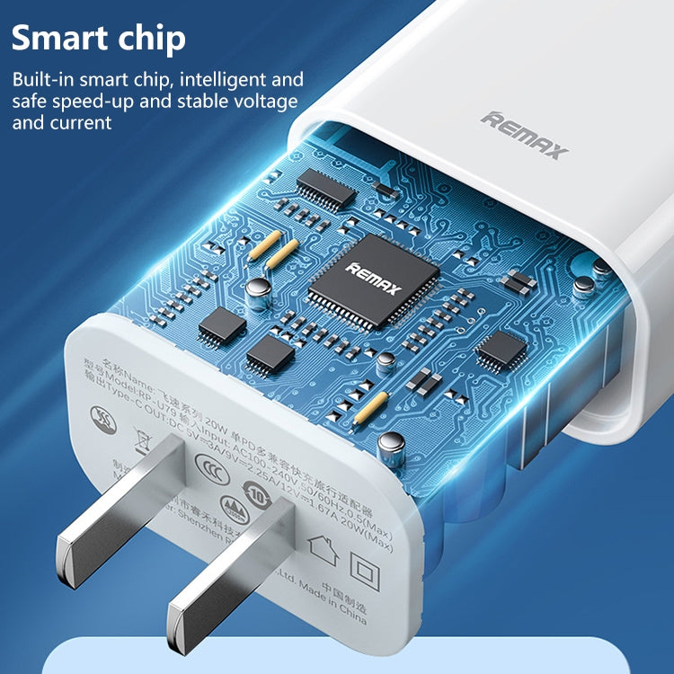 REMAX RP-U79 Speed系列 20W USB-C/Type-C多兼容快充充電器，中規插頭，歐規插頭，英規插頭