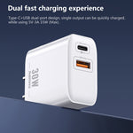 REMAX RP-U82 30W USB+USB-C/Type-C 雙介面快速充電器，中國插頭，英國插頭，美國插頭