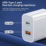 REMAX RP-U68 20W USB+USB-C/Type-C 雙介面快速充電器組，中國插頭，歐盟插頭，英國插頭，美國插頭