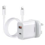REMAX RP-U68 20W USB+USB-C/Type-C 雙介面快速充電器組，中國插頭，歐盟插頭，英國插頭，美國插頭