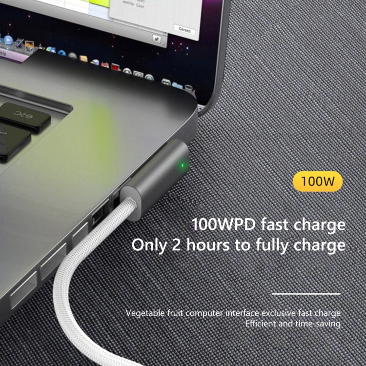100W 5 針 MagSafe 2（T 形）轉 USB-C / Type-C PD 充電線，線長：1.8m，MagSafe 2（T 形）