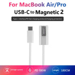 100W 5 針 MagSafe 2（T 形）轉 USB-C / Type-C PD 充電線，線長：1.8m，MagSafe 2（T 形）
