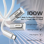 100W 5 針 MagSafe 2（T 形）轉 USB-C / Type-C PD 充電線，線長：1.8m，MagSafe 2（T 形）