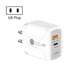 25W PD Type-C + QC3.0 USB埠旅行充電器，US插頭，EU插頭