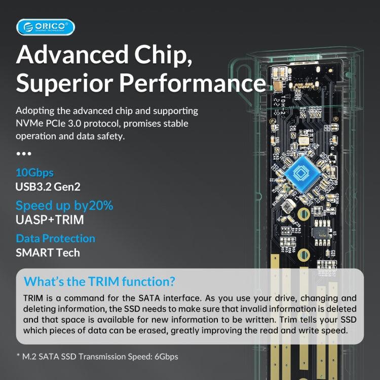 ORICO-USB3.1 Gen1 Type-C 6Gbps M.2 SATA SSD 外接盒