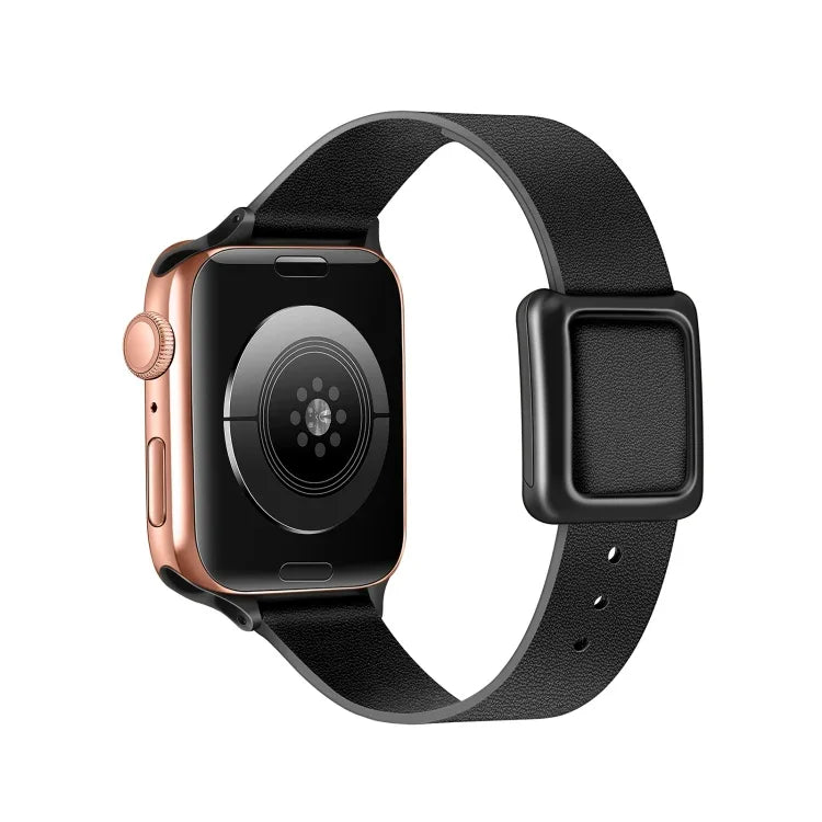 磁性黑色方扣錶帶，適用於 Apple Watch 系列，7 45mm / 6&SE&5&4 44mm / 3&2&1 42mm，7 41mm / 6&SE&5&4 40mm / 3&2&1 38mm