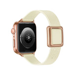 磁吸玫瑰金方形扣錶帶，適用於 Apple Watch 系列，7 45mm / 6&SE&5&4 44mm / 3&2&1 42mm，7 41mm / 6&SE&5&4 40mm / 3&2&1 38mm