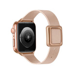 磁吸玫瑰金方形扣錶帶，適用於 Apple Watch 系列，7 45mm / 6&SE&5&4 44mm / 3&2&1 42mm，7 41mm / 6&SE&5&4 40mm / 3&2&1 38mm