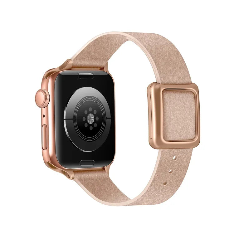 磁吸玫瑰金方形扣錶帶，適用於 Apple Watch 系列，7 45mm / 6&SE&5&4 44mm / 3&2&1 42mm，7 41mm / 6&SE&5&4 40mm / 3&2&1 38mm