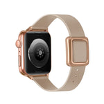 磁吸玫瑰金方形扣錶帶，適用於 Apple Watch 系列，7 45mm / 6&SE&5&4 44mm / 3&2&1 42mm，7 41mm / 6&SE&5&4 40mm / 3&2&1 38mm