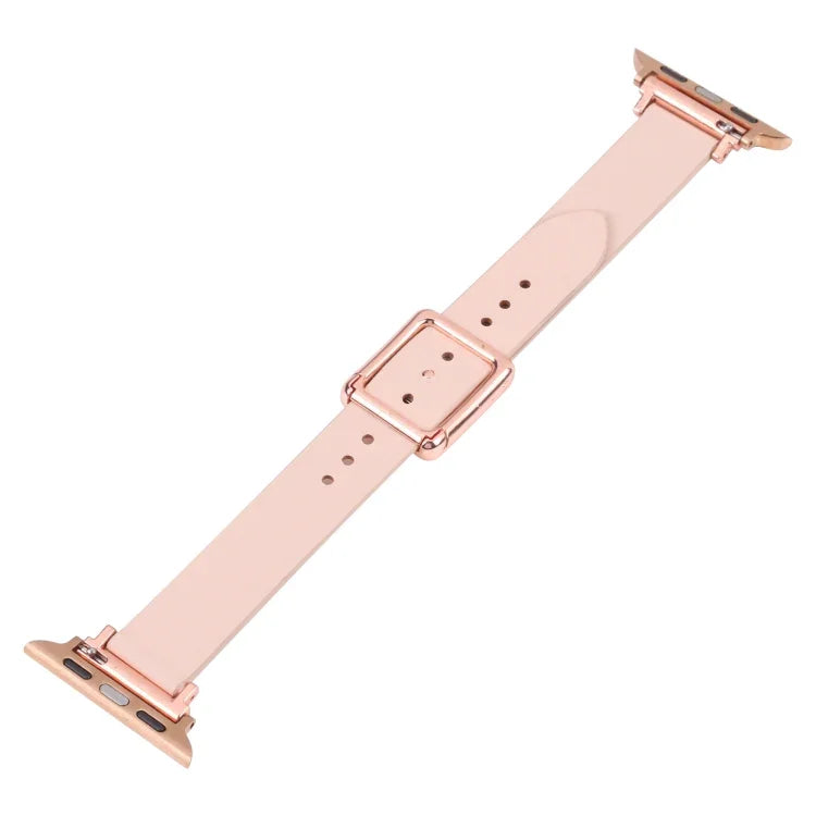 磁吸玫瑰金方形扣錶帶，適用於 Apple Watch 系列，7 45mm / 6&SE&5&4 44mm / 3&2&1 42mm，7 41mm / 6&SE&5&4 40mm / 3&2&1 38mm