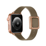 磁吸玫瑰金方形扣錶帶，適用於 Apple Watch 系列，7 45mm / 6&SE&5&4 44mm / 3&2&1 42mm，7 41mm / 6&SE&5&4 40mm / 3&2&1 38mm