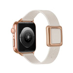 磁吸玫瑰金方形扣錶帶，適用於 Apple Watch 系列，7 45mm / 6&SE&5&4 44mm / 3&2&1 42mm，7 41mm / 6&SE&5&4 40mm / 3&2&1 38mm