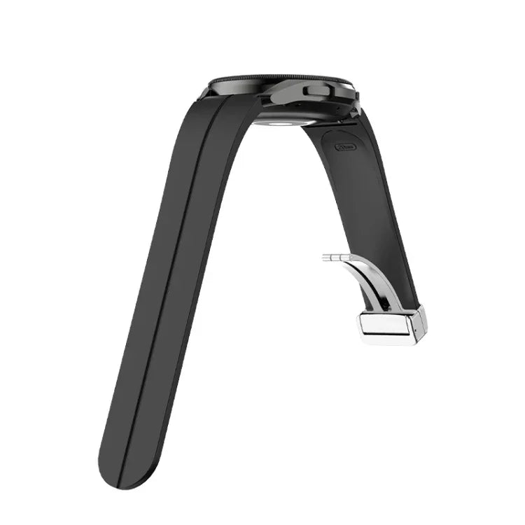 摺疊銀色扣環矽膠錶帶，適用於 Samsung Galaxy Watch5 40&44mm / Pro 45mm