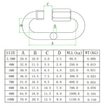 304不鏽鋼快速連接環跑道扣環，5個3.5mm，5個4mm，3個5mm，3個6mm，2個7mm，2個8mm，9mm，10mm