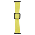 Black Square Buckle Silicone Watch Band For Apple Watch Series, 7 45mm / 6&SE&5&4 44mm / 3&2&1 42mm, 7 41mm / 6&SE&5&4 40mm / 3&2&1 38mm