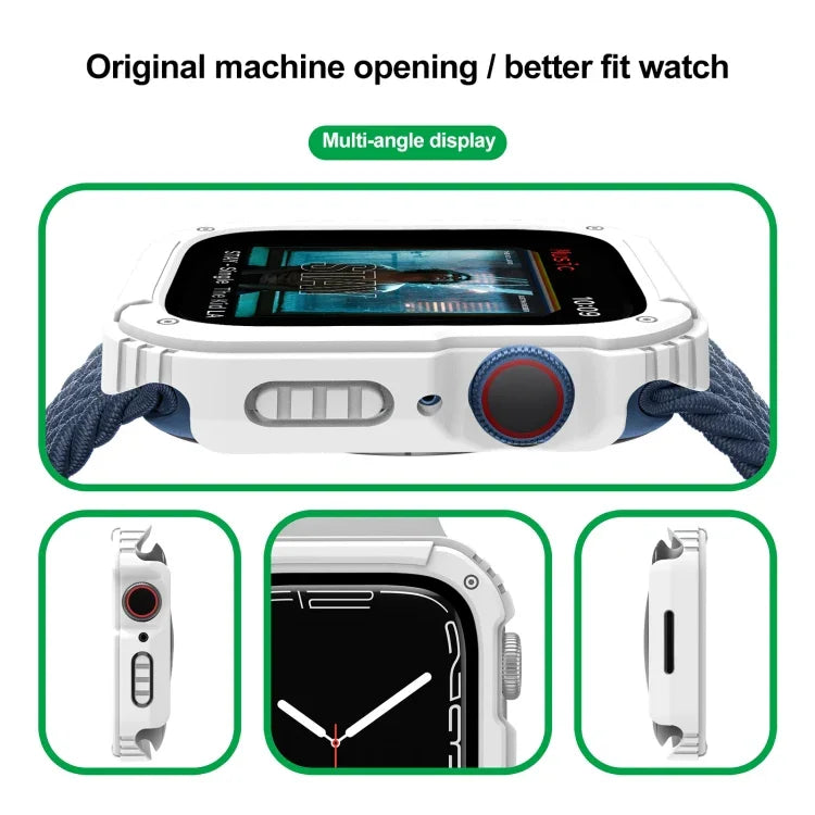 2 合 1 螢幕強化玻璃保護膜保護殼，適用於 Apple Watch 系列 9 / 8 / 7 45mm，Apple Watch 系列 9 / 8 / 7 41mm，Apple Watch 系列 6 / 5 / 4 / SE 44mm，Apple Watch 系列 6 / 5 / 4 / SE 40mm，Apple Watch 系列 3 & 2 & 1 42...