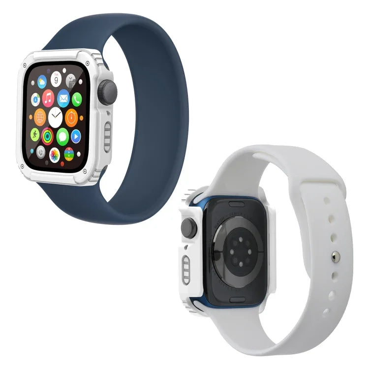 2 合 1 螢幕強化玻璃保護膜保護殼，適用於 Apple Watch 系列 9 / 8 / 7 45mm，Apple Watch 系列 9 / 8 / 7 41mm，Apple Watch 系列 6 / 5 / 4 / SE 44mm，Apple Watch 系列 6 / 5 / 4 / SE 40mm，Apple Watch 系列 3 & 2 & 1 42...
