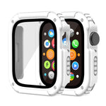 2 合 1 螢幕強化玻璃保護膜保護殼，適用於 Apple Watch 系列 9 / 8 / 7 45mm，Apple Watch 系列 9 / 8 / 7 41mm，Apple Watch 系列 6 / 5 / 4 / SE 44mm，Apple Watch 系列 6 / 5 / 4 / SE 40mm，Apple Watch 系列 3 & 2 & 1 42...