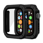 2 合 1 螢幕強化玻璃保護膜保護殼，適用於 Apple Watch 系列 9 / 8 / 7 45mm，Apple Watch 系列 9 / 8 / 7 41mm，Apple Watch 系列 6 / 5 / 4 / SE 44mm，Apple Watch 系列 6 / 5 / 4 / SE 40mm，Apple Watch 系列 3 & 2 & 1 42...