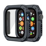 2 合 1 螢幕強化玻璃保護膜保護殼，適用於 Apple Watch 系列 9 / 8 / 7 45mm，Apple Watch 系列 9 / 8 / 7 41mm，Apple Watch 系列 6 / 5 / 4 / SE 44mm，Apple Watch 系列 6 / 5 / 4 / SE 40mm，Apple Watch 系列 3 & 2 & 1 42...