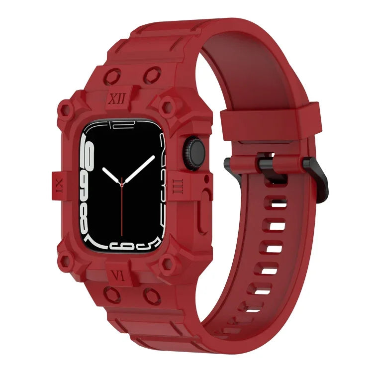一體成型矽膠錶帶，適用於 Apple Watch 系列，7 45mm / 6&SE&5&4 44mm / 3&2&1 42mm，7 41mm / 6&SE&5&4 40mm / 3&2&1 38mm