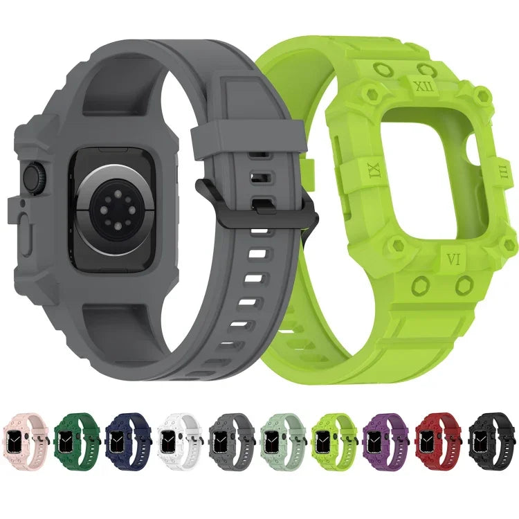 一體成型矽膠錶帶，適用於 Apple Watch 系列，7 45mm / 6&SE&5&4 44mm / 3&2&1 42mm，7 41mm / 6&SE&5&4 40mm / 3&2&1 38mm