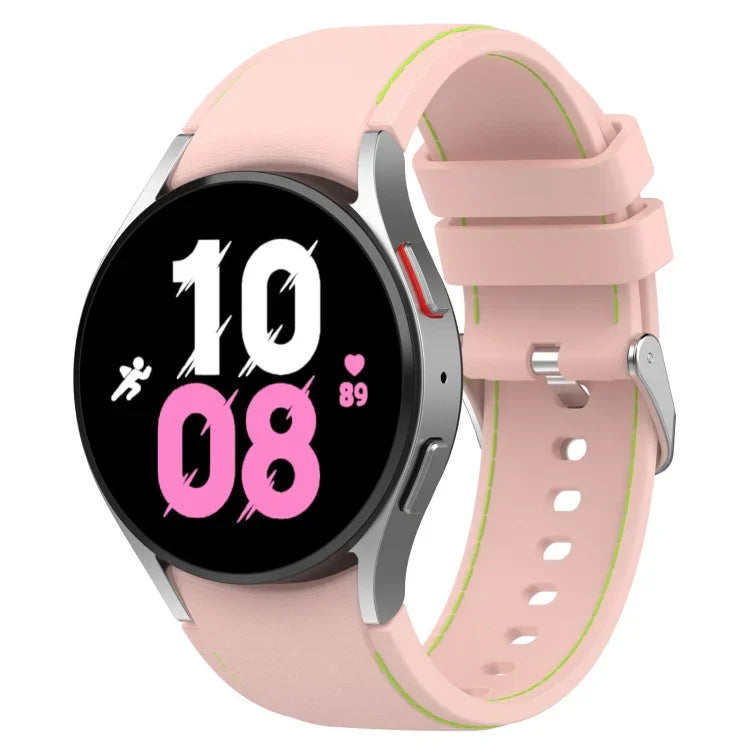 通用皮革紋理矽膠錶帶，適用於 Samsung Galaxy Watch5 / Watch5 Pro / Watch4