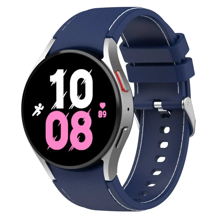 通用皮革紋理矽膠錶帶，適用於 Samsung Galaxy Watch5 / Watch5 Pro / Watch4