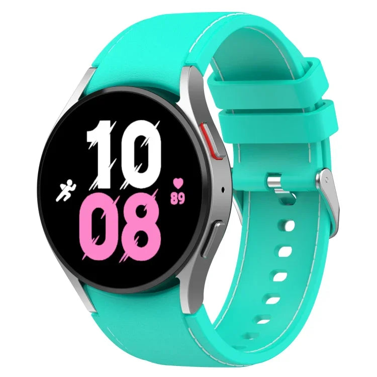 通用皮革紋理矽膠錶帶，適用於 Samsung Galaxy Watch5 / Watch5 Pro / Watch4