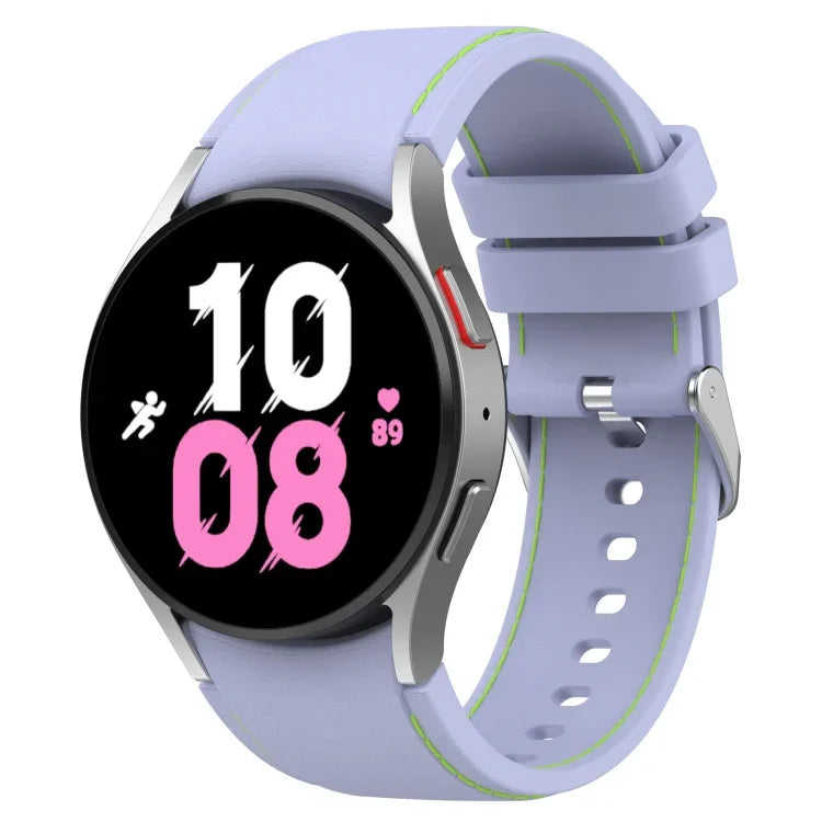 通用皮革紋理矽膠錶帶，適用於 Samsung Galaxy Watch5 / Watch5 Pro / Watch4