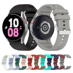 通用皮革紋理矽膠錶帶，適用於 Samsung Galaxy Watch5 / Watch5 Pro / Watch4