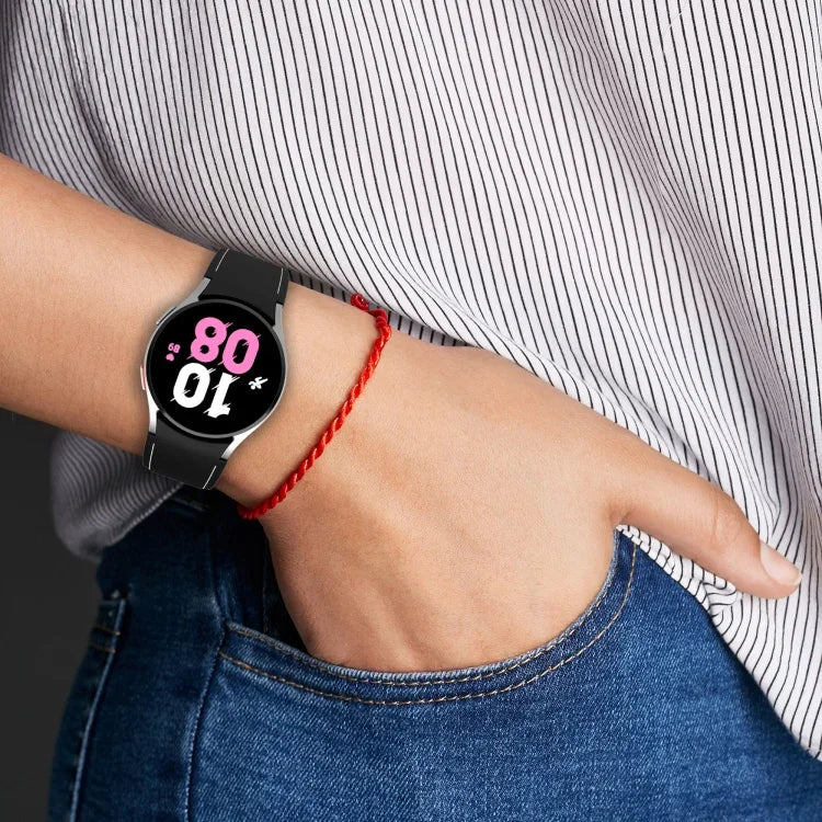 通用皮革紋理矽膠錶帶，適用於 Samsung Galaxy Watch5 / Watch5 Pro / Watch4