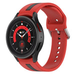 雙色條紋矽膠錶帶，適用於 Samsung Galaxy Watch5 / Watch5 Pro