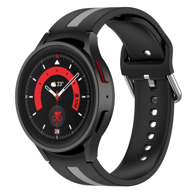 雙色條紋矽膠錶帶，適用於 Samsung Galaxy Watch5 / Watch5 Pro