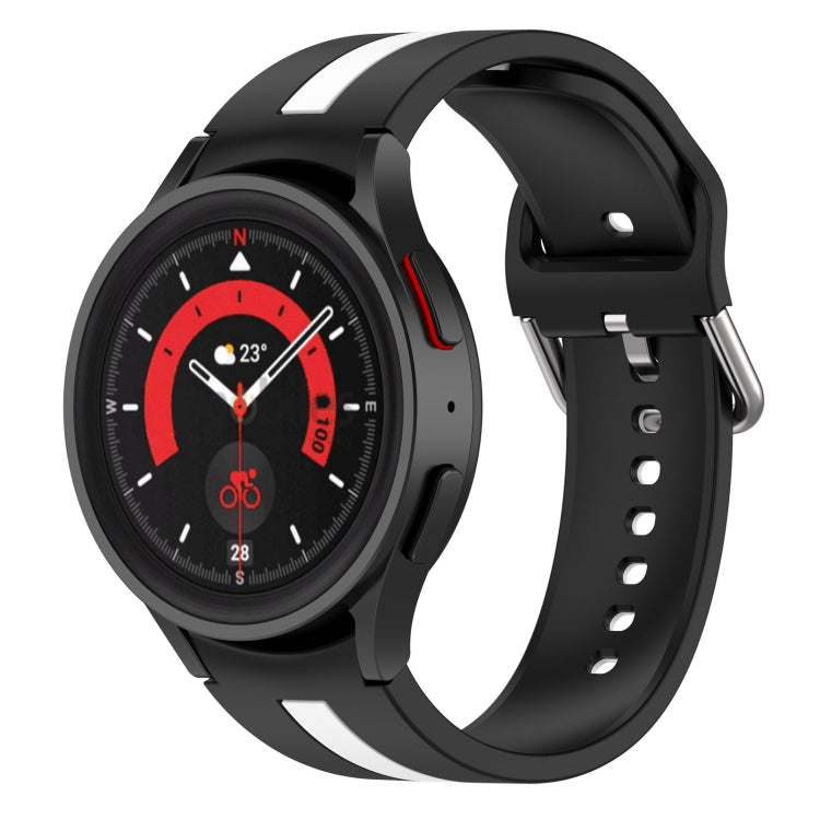 雙色條紋矽膠錶帶，適用於 Samsung Galaxy Watch5 / Watch5 Pro