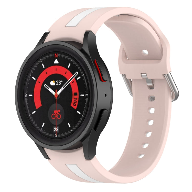 雙色條紋矽膠錶帶，適用於 Samsung Galaxy Watch5 / Watch5 Pro