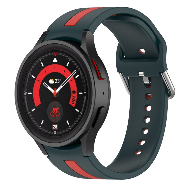 雙色條紋矽膠錶帶，適用於 Samsung Galaxy Watch5 / Watch5 Pro