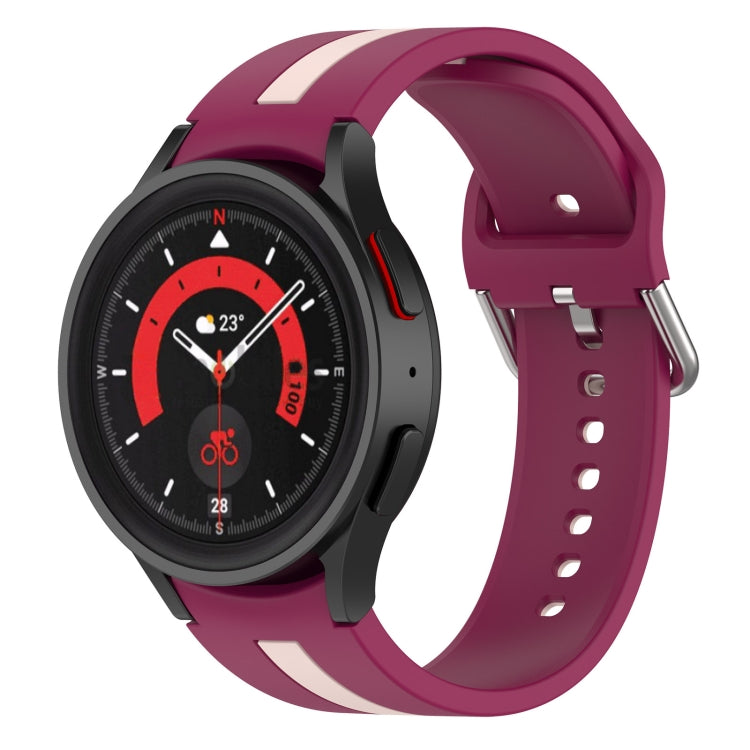 雙色條紋矽膠錶帶，適用於 Samsung Galaxy Watch5 / Watch5 Pro