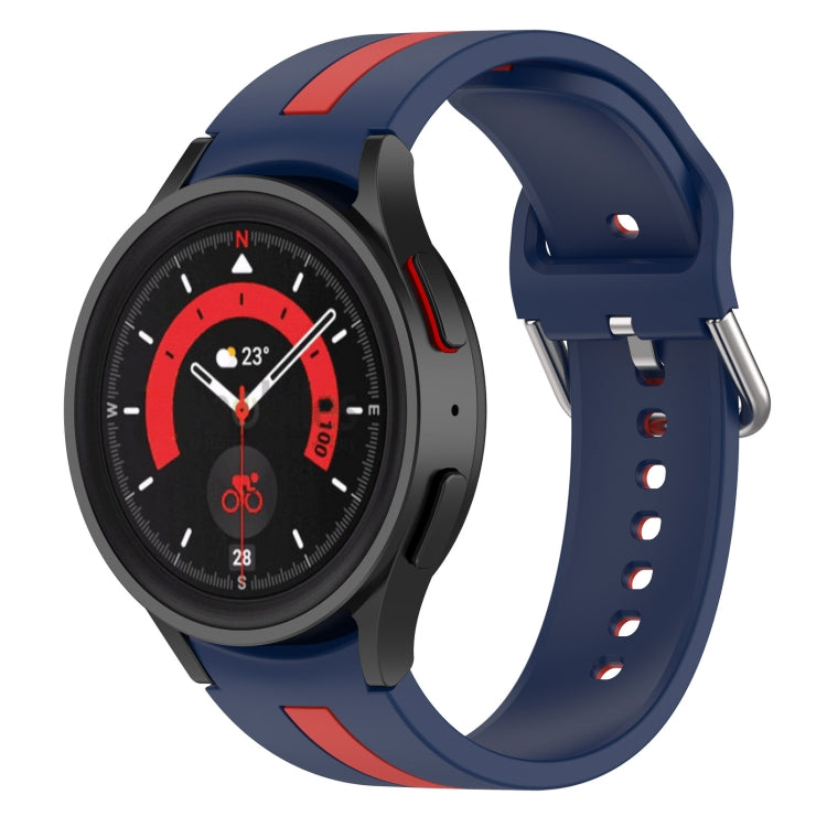 雙色條紋矽膠錶帶，適用於 Samsung Galaxy Watch5 / Watch5 Pro