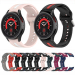 雙色條紋矽膠錶帶，適用於 Samsung Galaxy Watch5 / Watch5 Pro