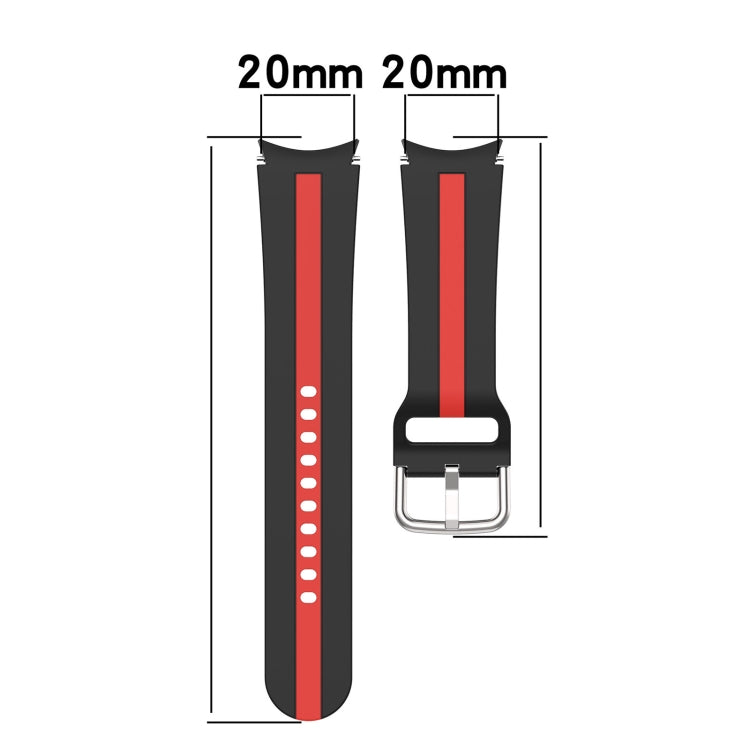 雙色條紋矽膠錶帶，適用於 Samsung Galaxy Watch5 / Watch5 Pro