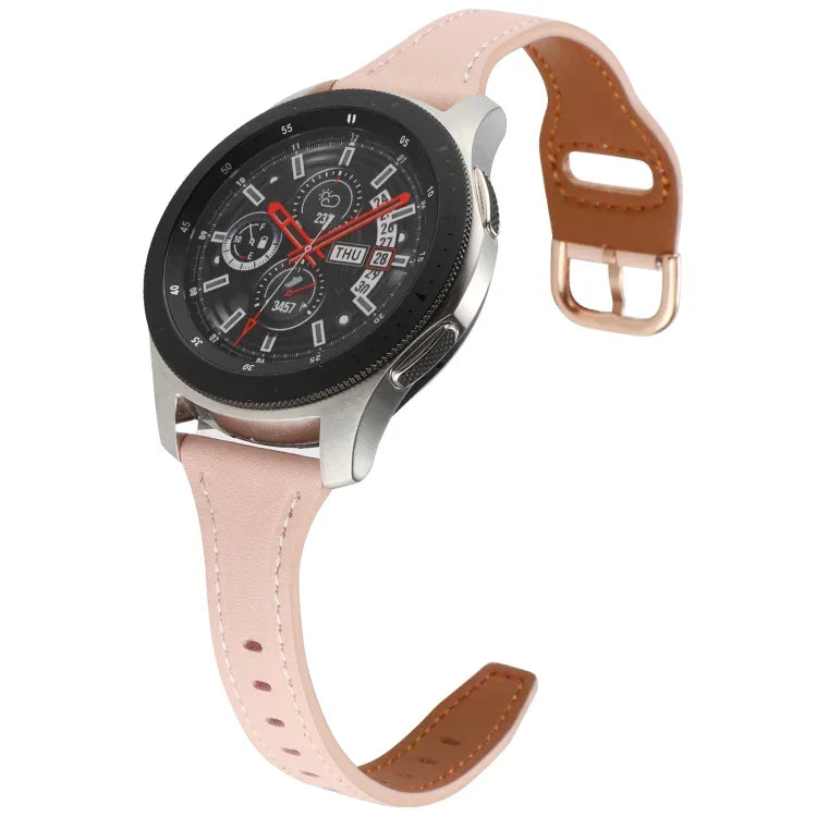 22mm 反扣真皮錶帶，適用於 Samsung Galaxy Watch3 / 華為 Watch GT3 Pro
