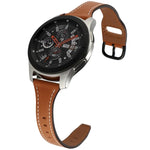 22mm 反扣真皮錶帶，適用於 Samsung Galaxy Watch3 / 華為 Watch GT3 Pro