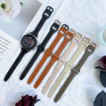 22mm 反扣真皮錶帶，適用於 Samsung Galaxy Watch3 / 華為 Watch GT3 Pro
