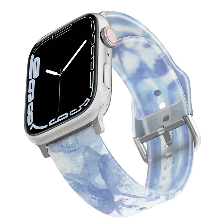 磨砂半透明矽膠錶帶，適用於 Apple Watch Series，7 45mm / 6&SE&5&4 44mm / 3&2&1 42mm，7 41mm / 6&SE&5&4 40mm / 3&2&1 38mm